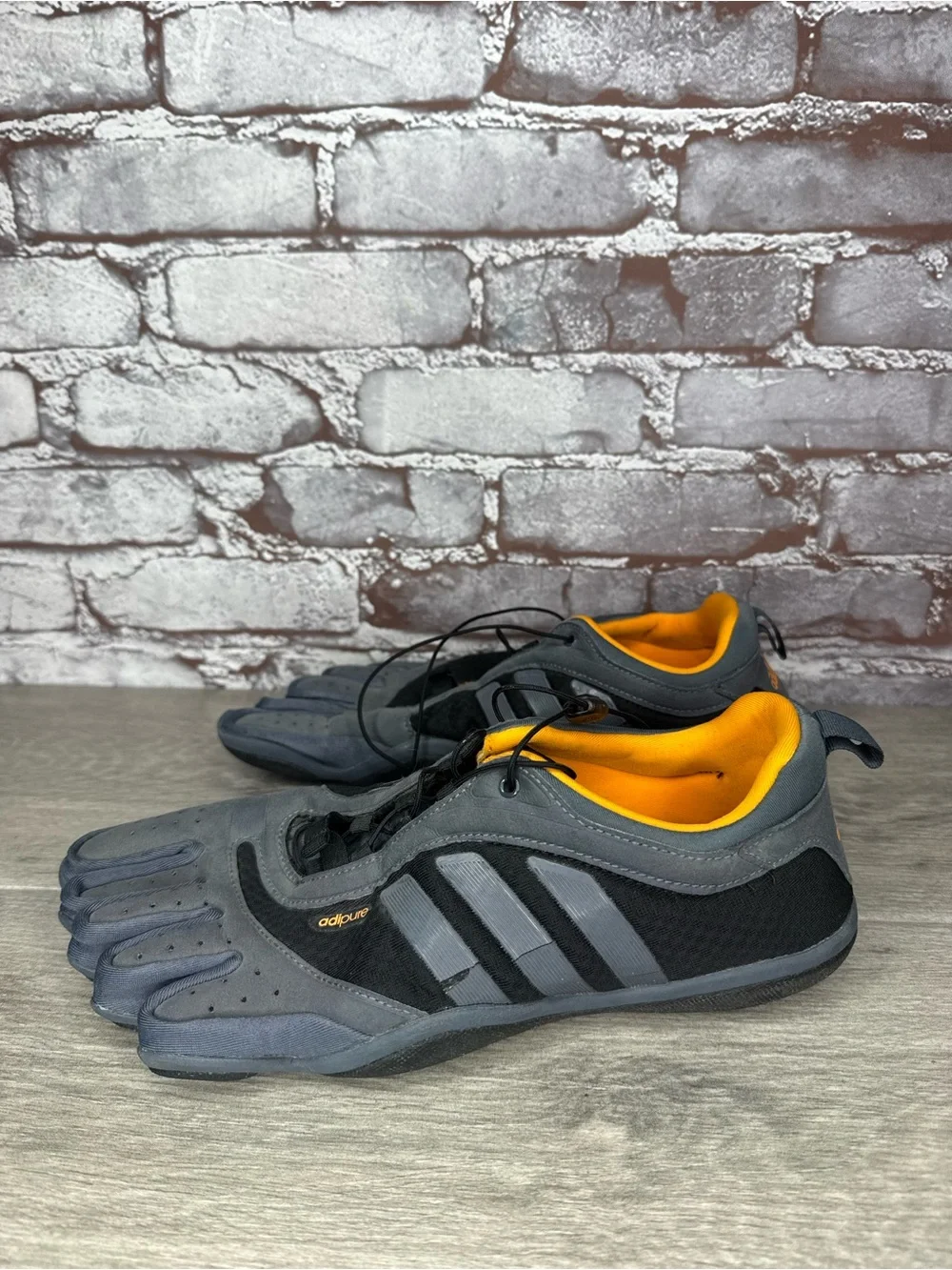Adidas Adipure Barefoot Gray Synthetic Orange Drawstring Shoes Men’s 10M US/44EU